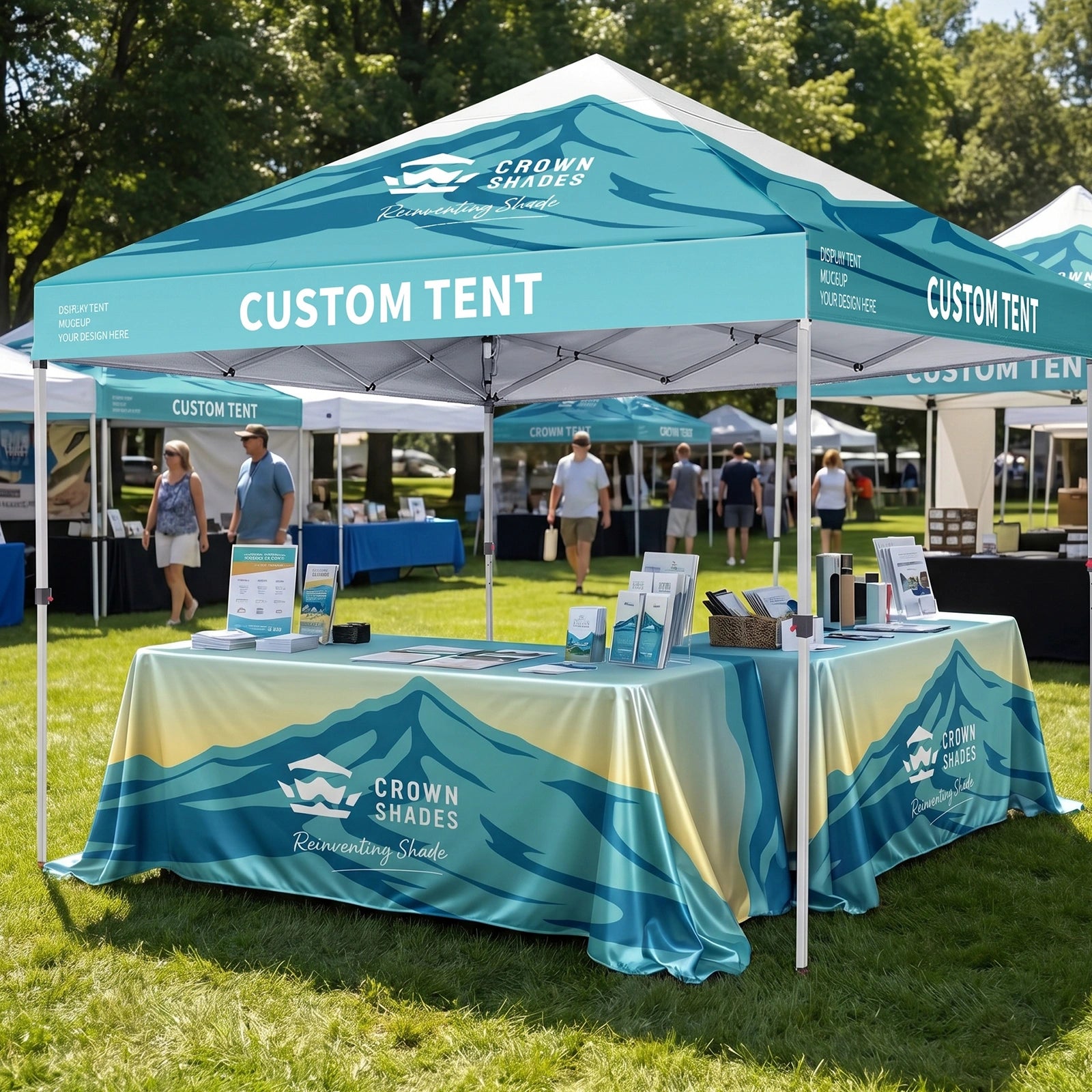 Custom Printed Table Throw - Open Back (3 Sided)
