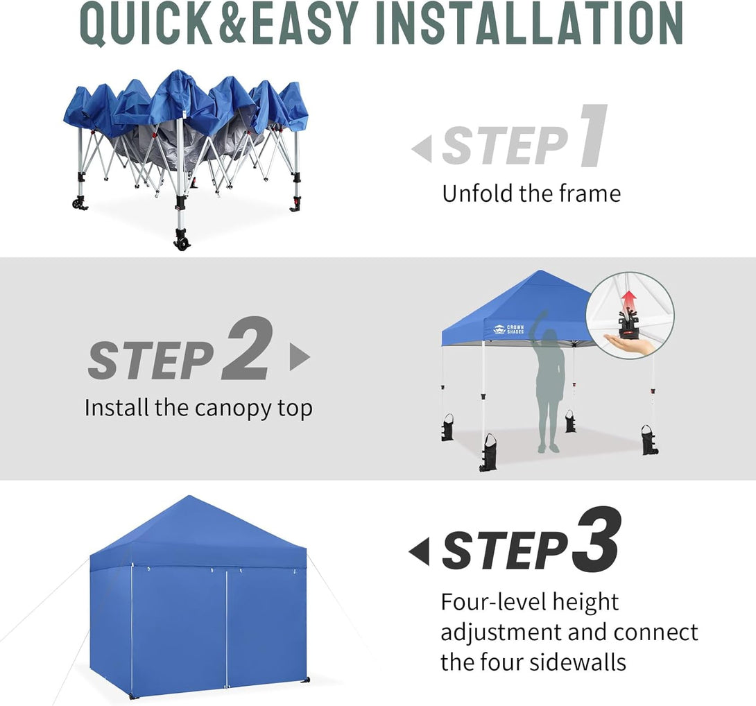 10x10 Commercial Pop Up Canopy & 4 Sidewalls