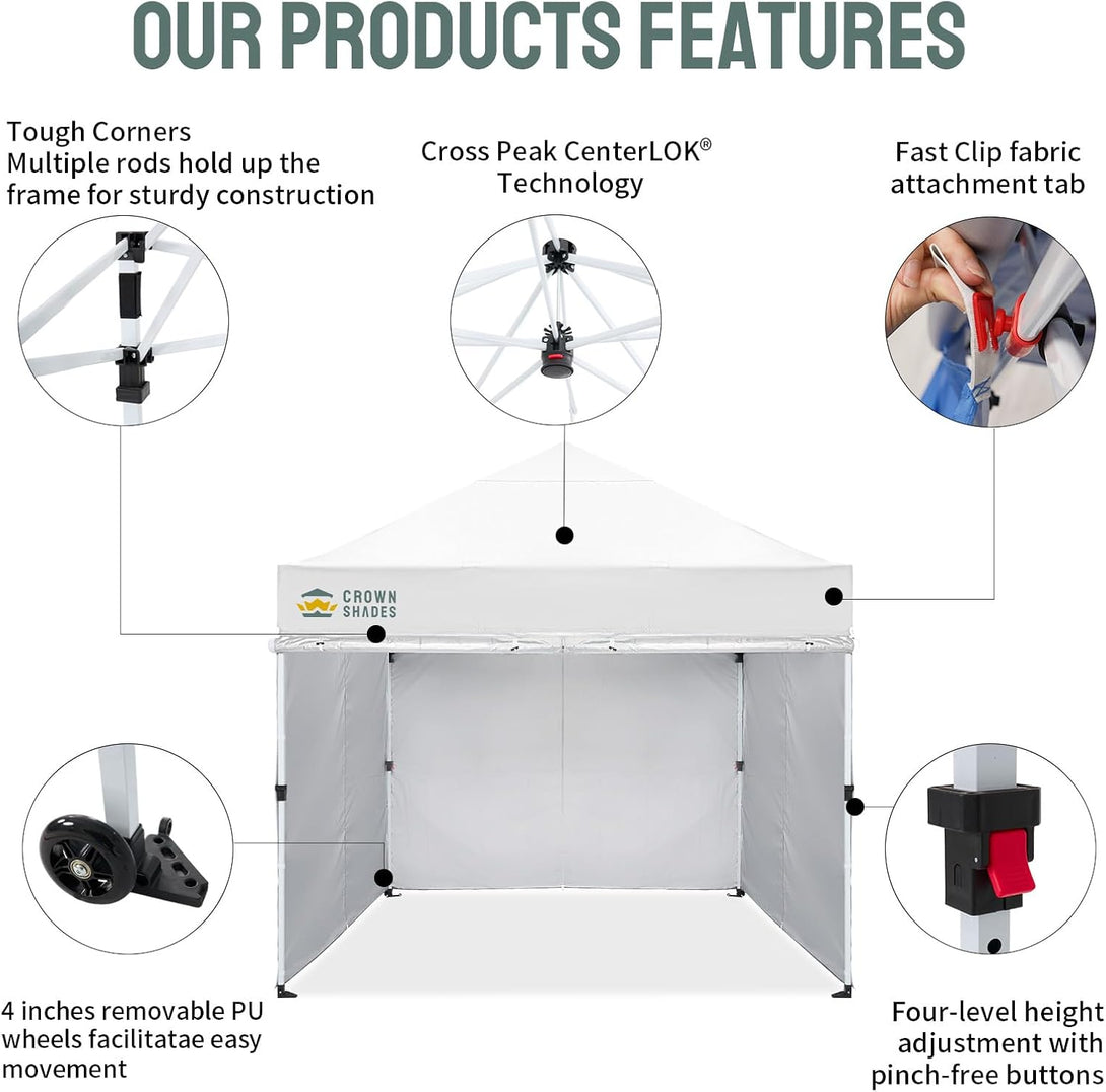 10x10 Commercial Pop Up Canopy & 4 Sidewalls