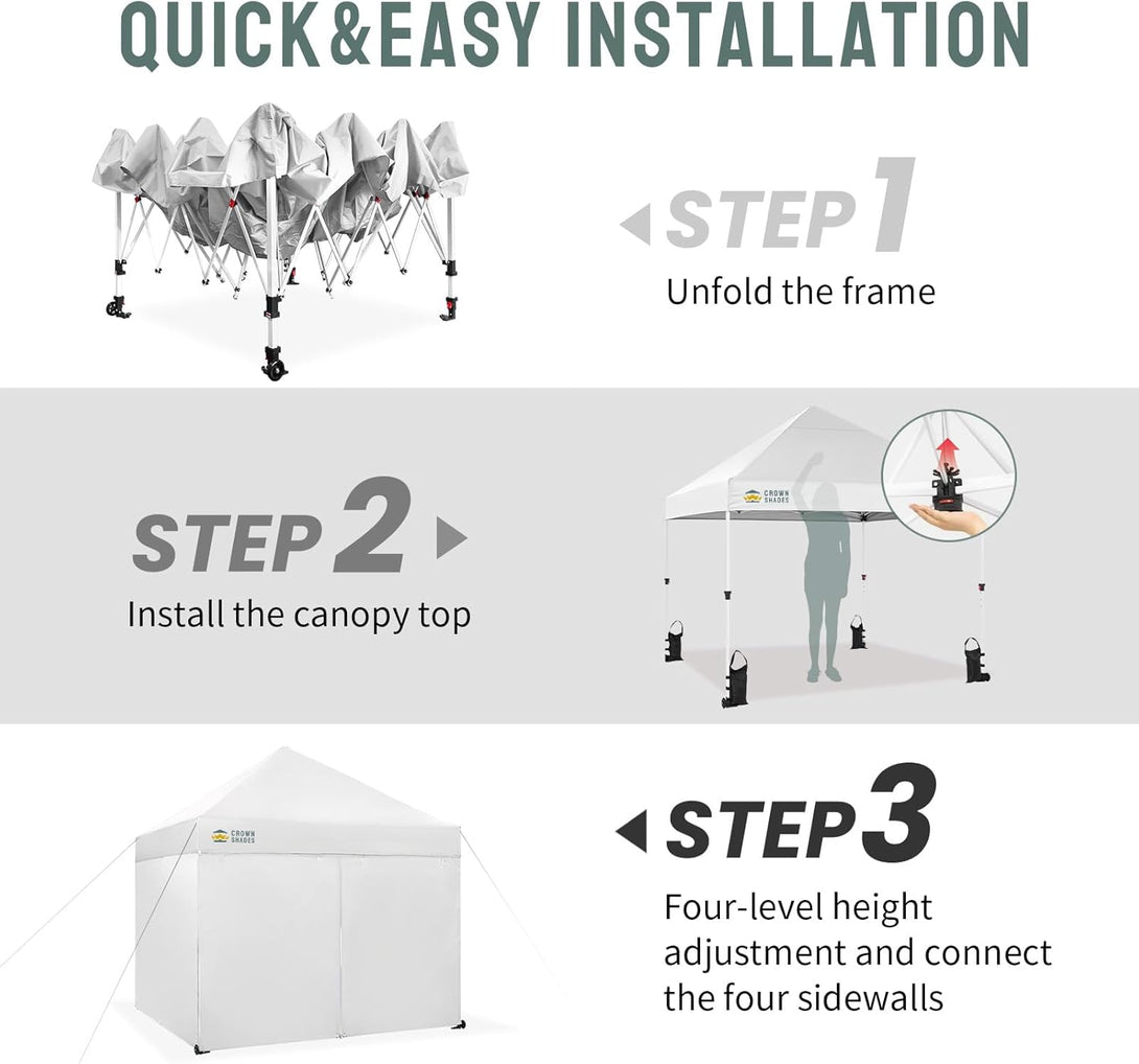 10x10 Commercial Pop Up Canopy & 4 Sidewalls