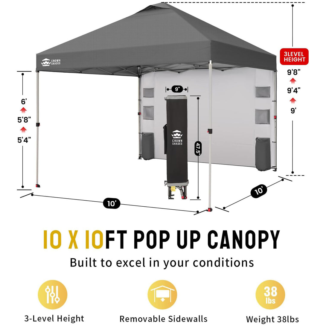 10x10 Pop Up Canopy & 1 Organizer Sidewall