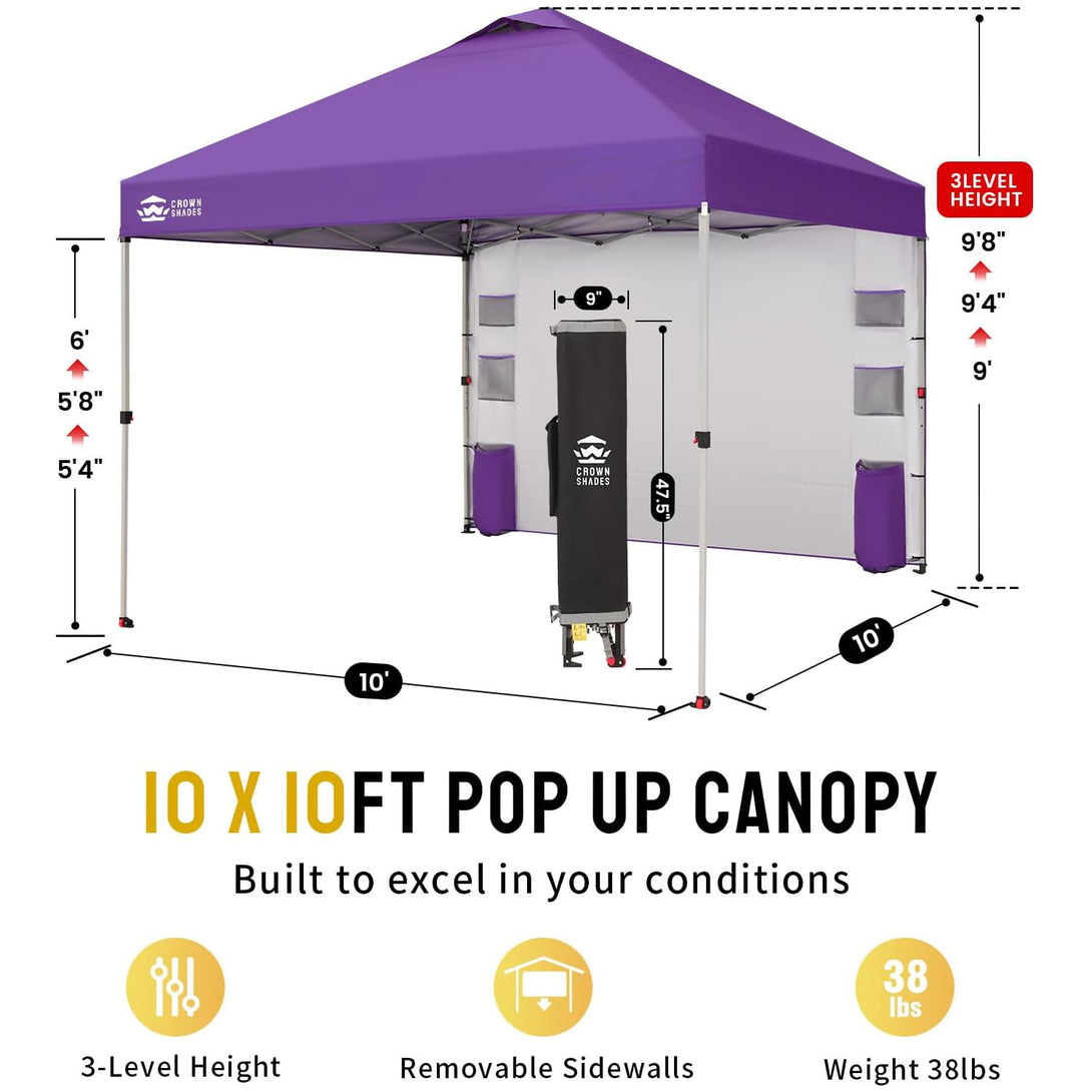 10x10 Pop Up Canopy & 1 Organizer Sidewall