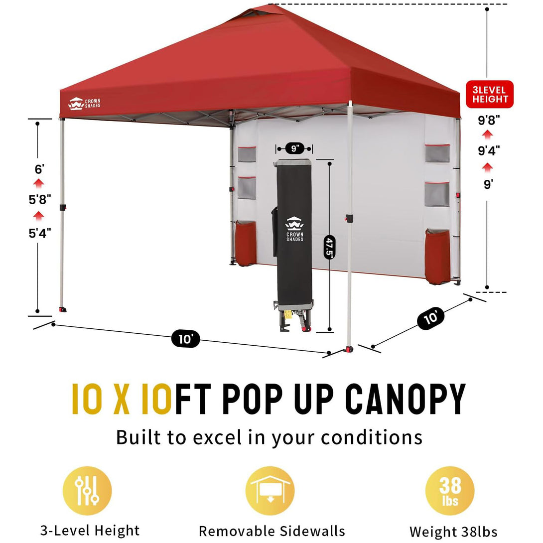 10x10 Pop Up Canopy & 1 Organizer Sidewall