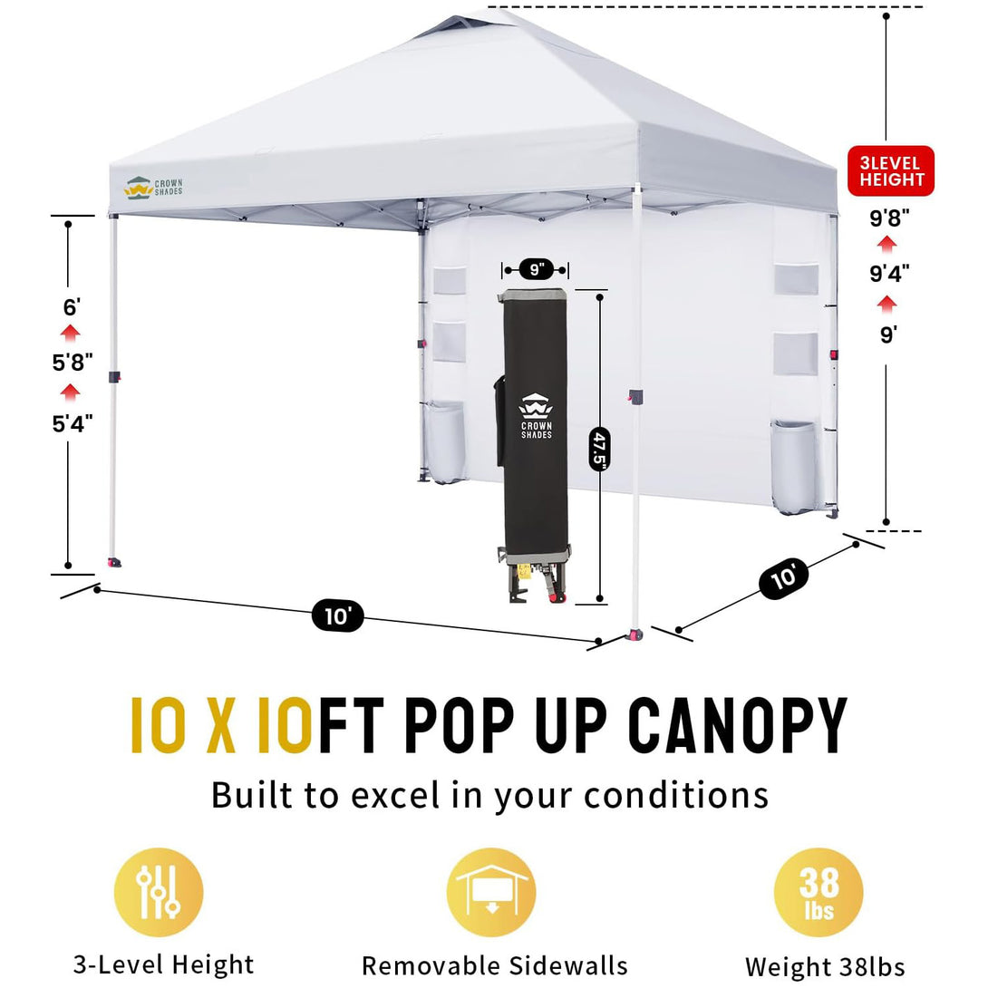 10x10 Pop Up Canopy & 1 Organizer Sidewall