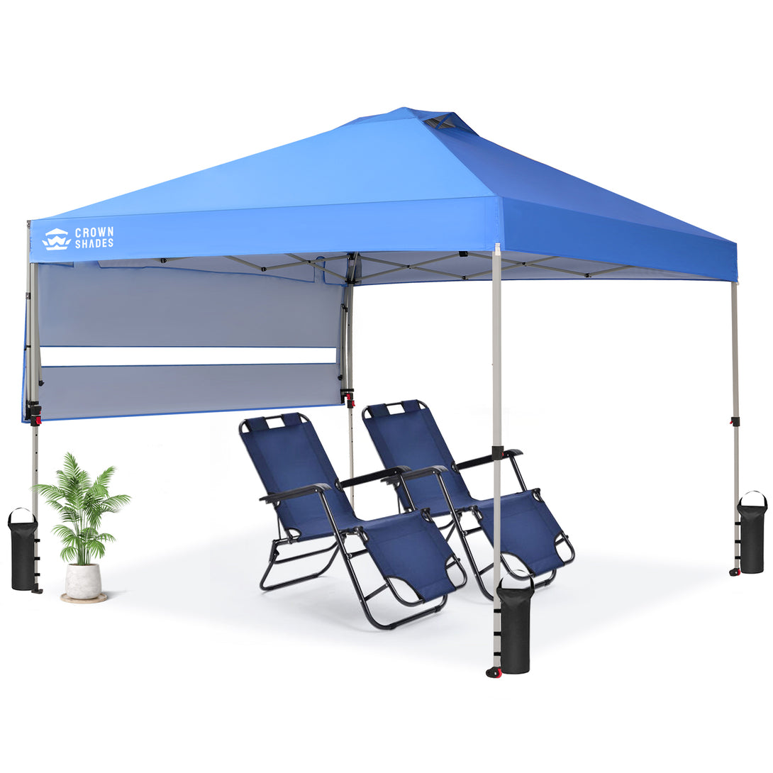 Tente pliante 10x14 avec auvent extensible