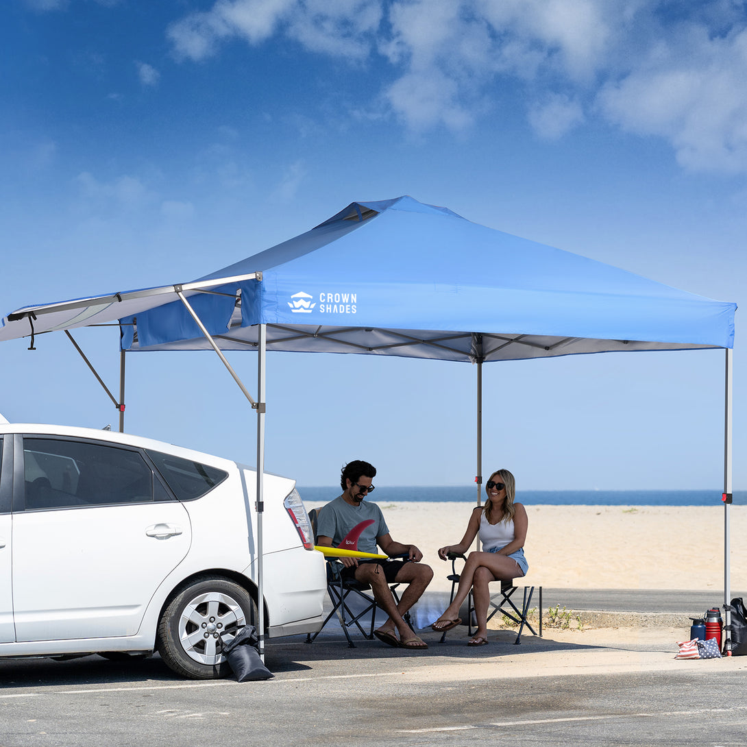 Tente pliante 10x14 avec auvent extensible