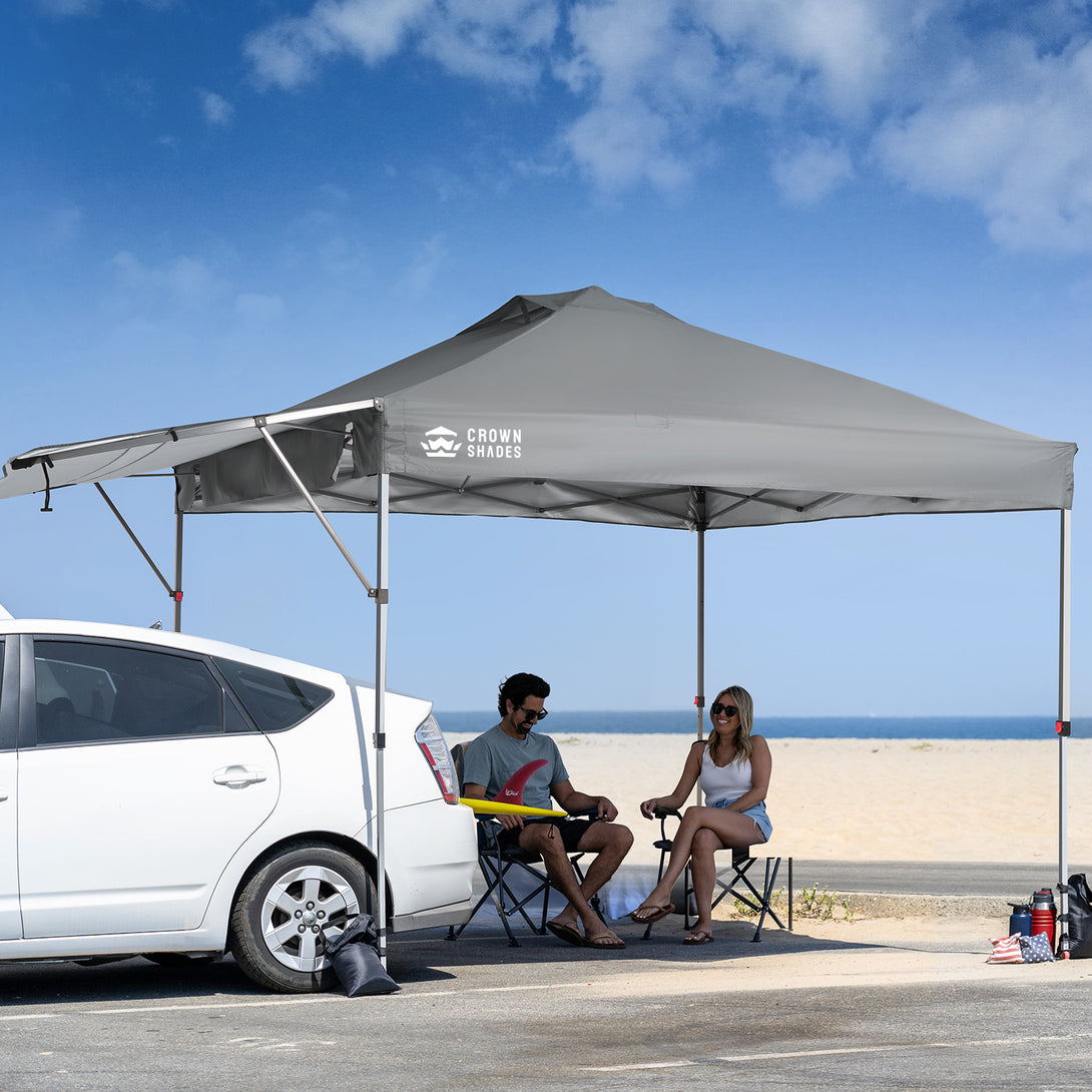 Tente pliante 10x14 avec auvent extensible