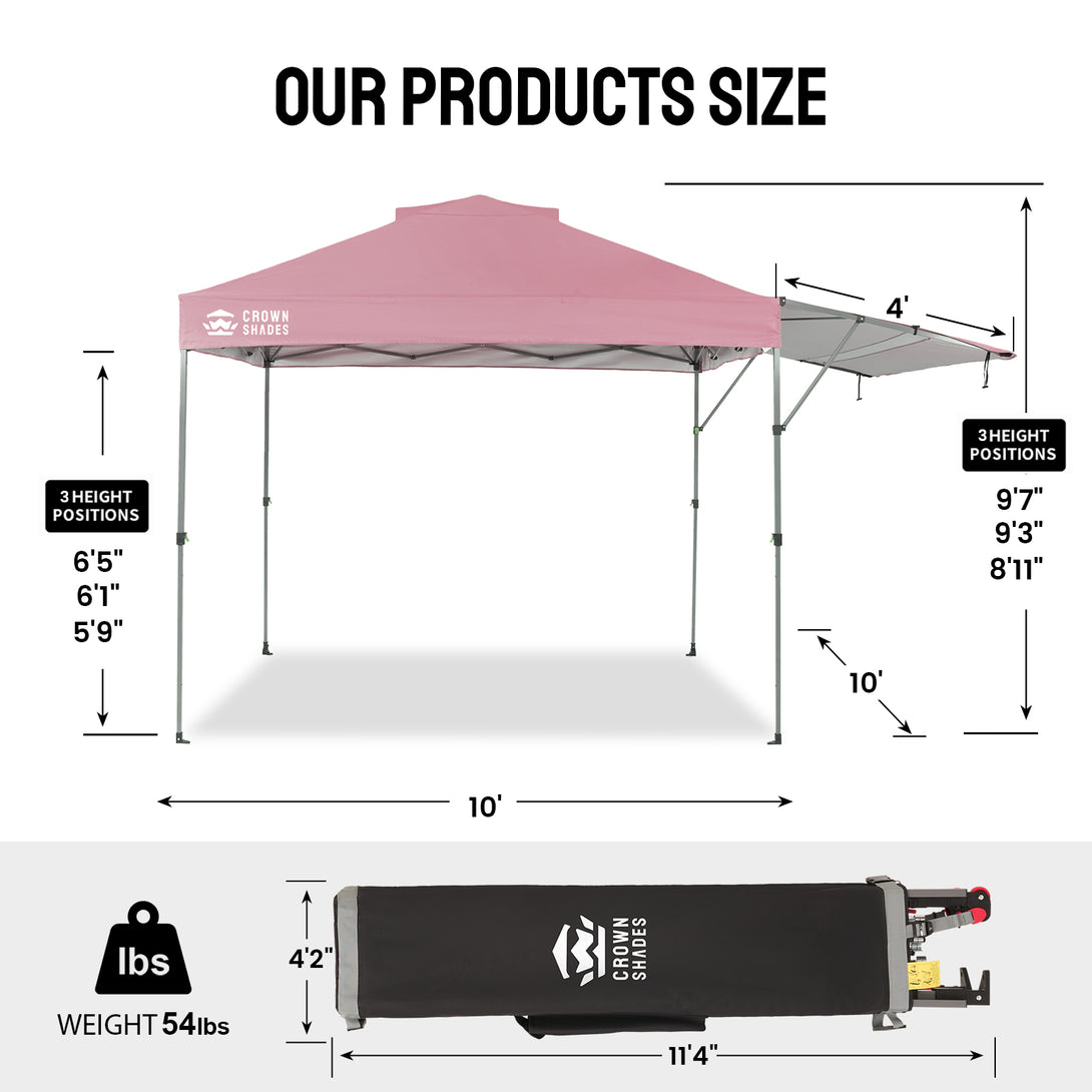 Tente pliante 10x14 avec auvent extensible