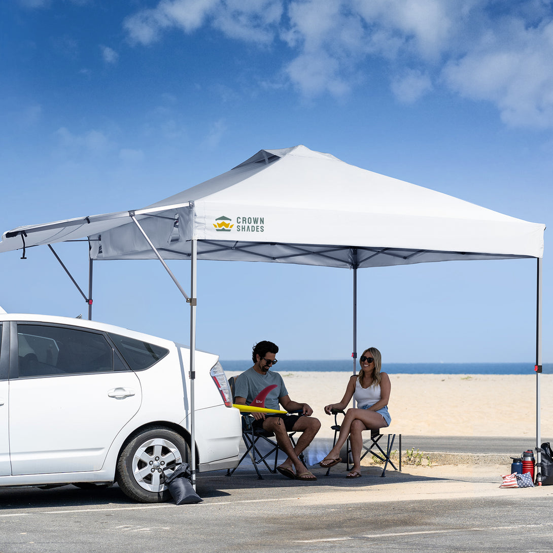 Tente pliante 10x14 avec auvent extensible