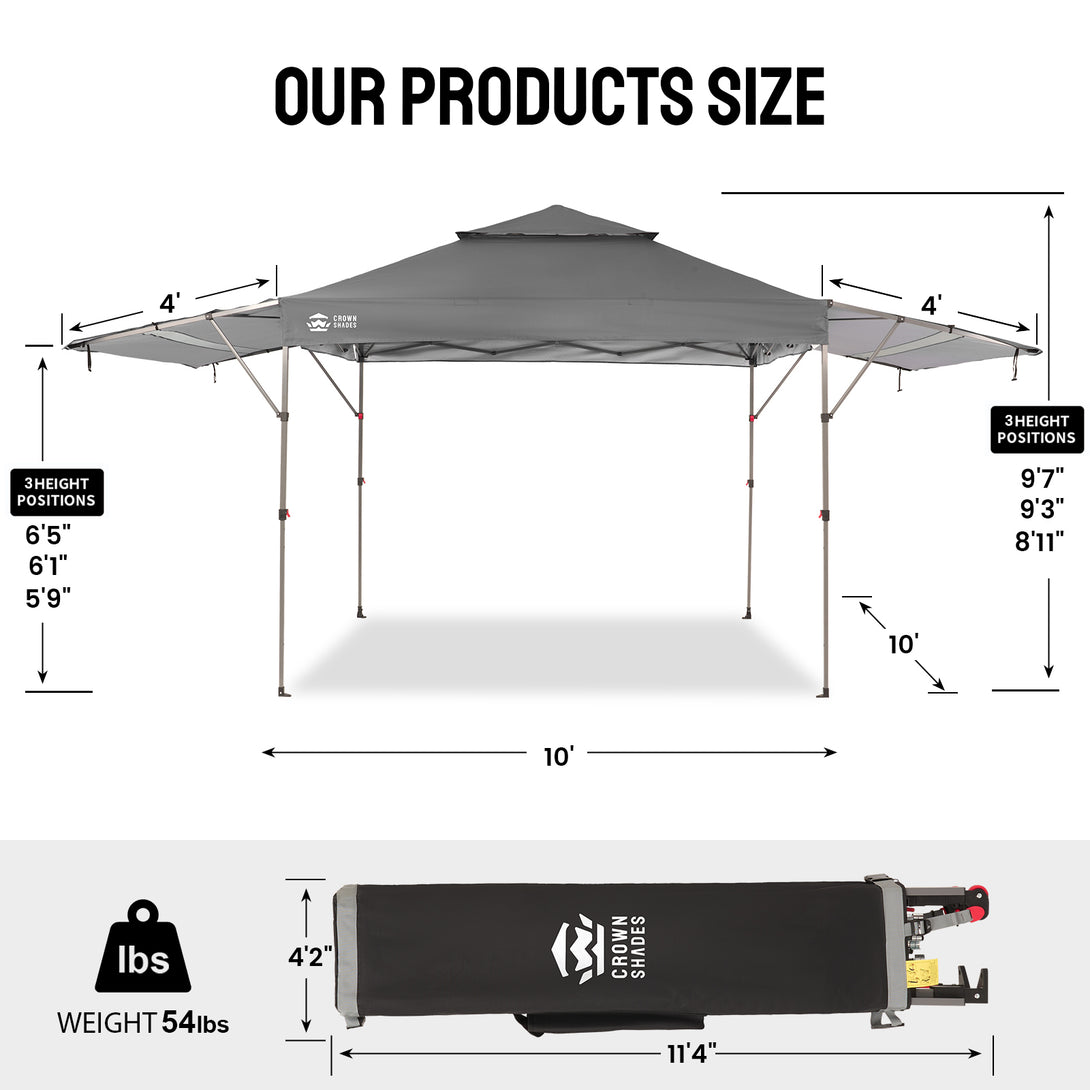 10x18 Pop Up CenterLOK™ Canopy with 2 Extend Awnings