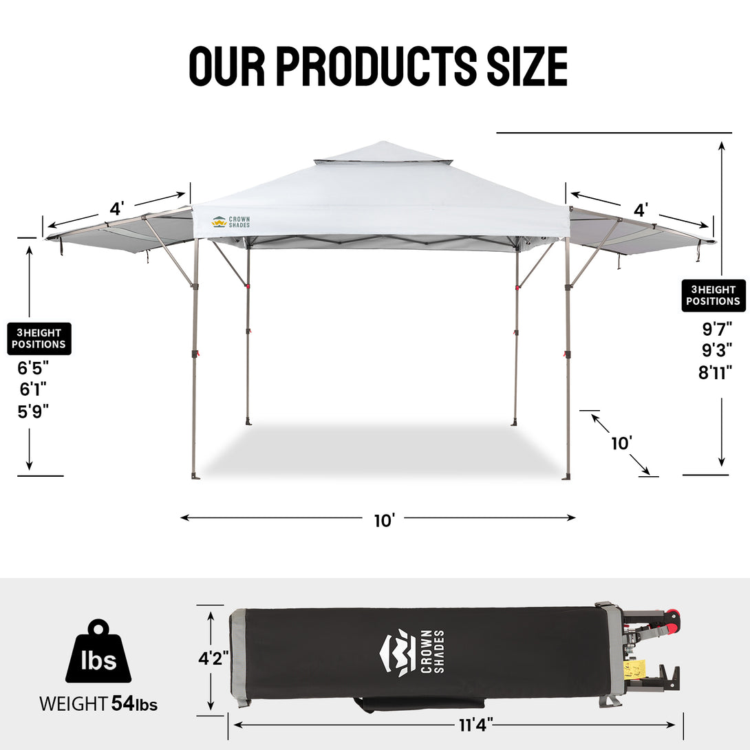 10x18 Pop Up CenterLOK™ Canopy with 2 Extend Awnings