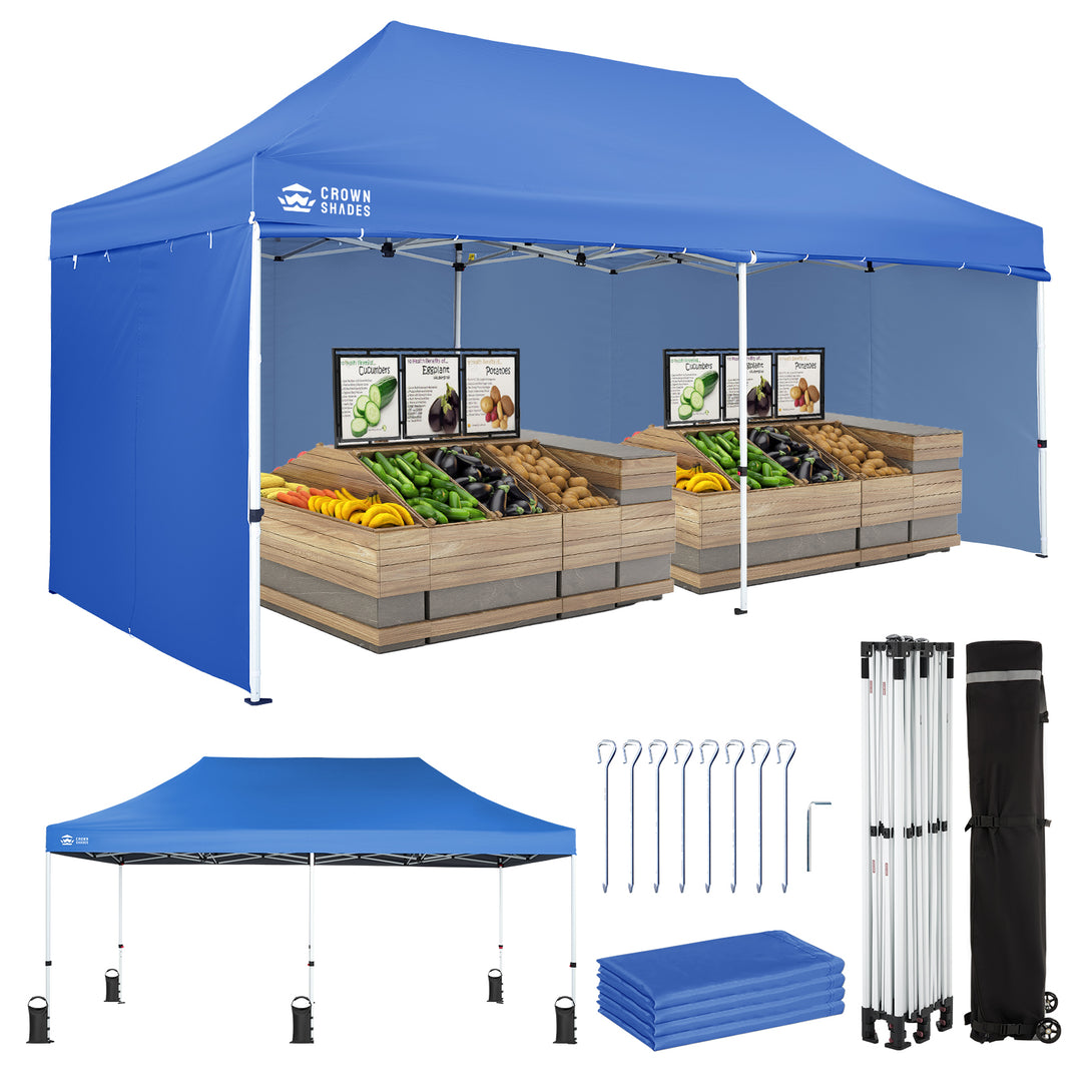 10x20 Commercial Pop Up Canopy Heavy Duty Tent with 4 Sidewalls