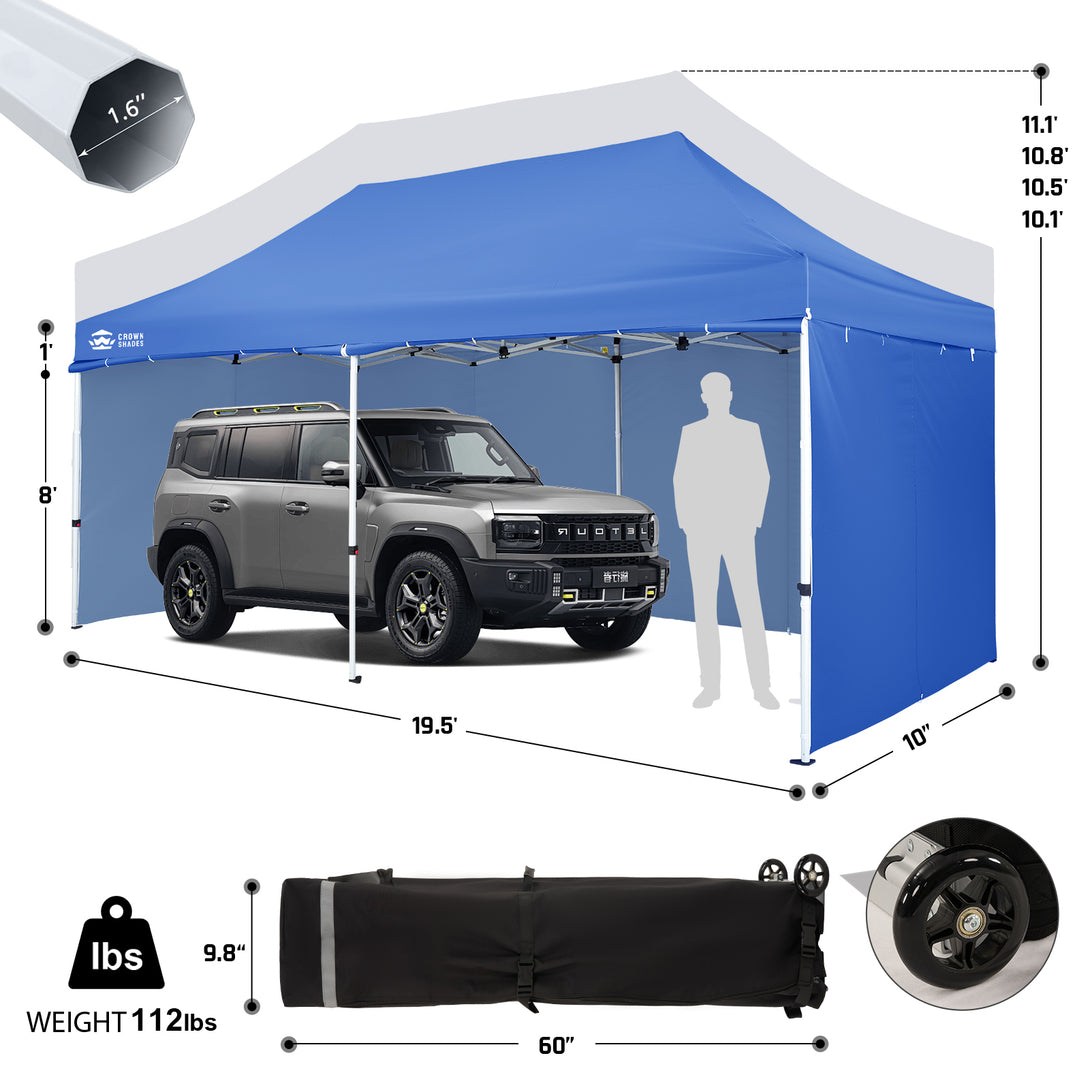 10x20 Commercial Pop Up Canopy Heavy Duty Tent with 4 Sidewalls