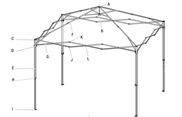 10x10 Replacement Parts for Commercial Canopy Model HPP100