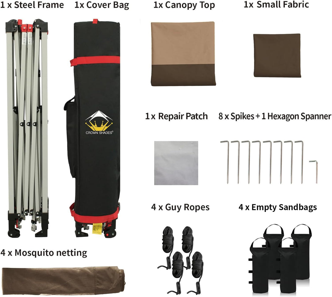 Tente auvent gazebo pop-up 13x13 - Abri extérieur pour patio et jardin