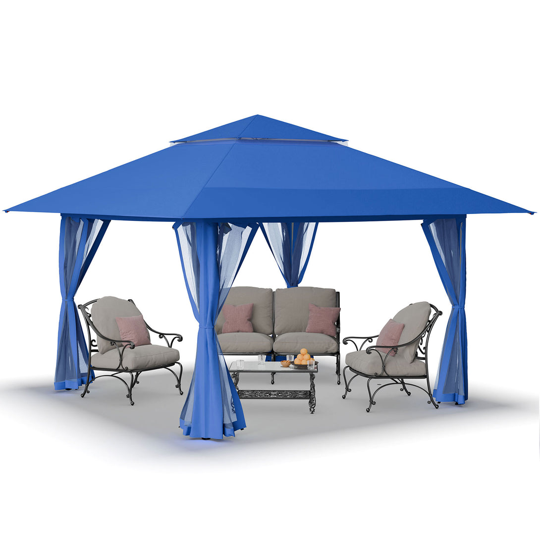 Tente auvent gazebo pop-up 13x13 - Abri extérieur pour patio et jardin