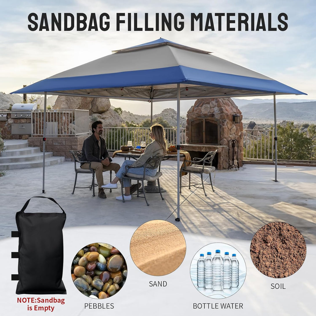 Tente auvent gazebo pop-up 13x13 - Abri extérieur pour patio et jardin