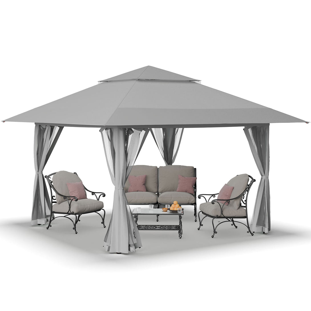 Tente auvent gazebo pop-up 13x13 - Abri extérieur pour patio et jardin
