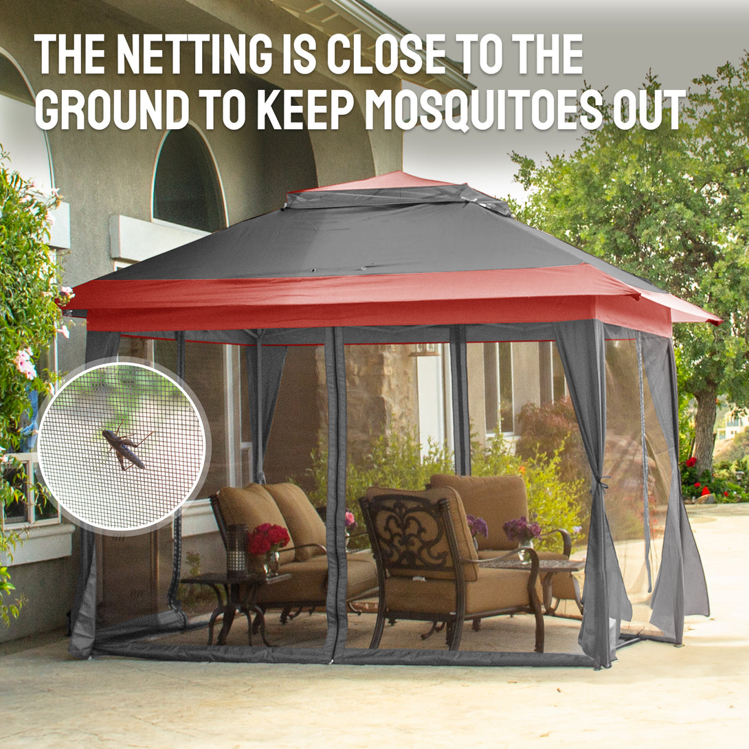 Tente auvent gazebo pop-up 13x13 - Abri extérieur pour patio et jardin
