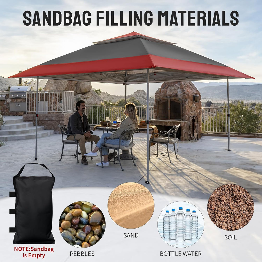 Tente auvent gazebo pop-up 13x13 - Abri extérieur pour patio et jardin