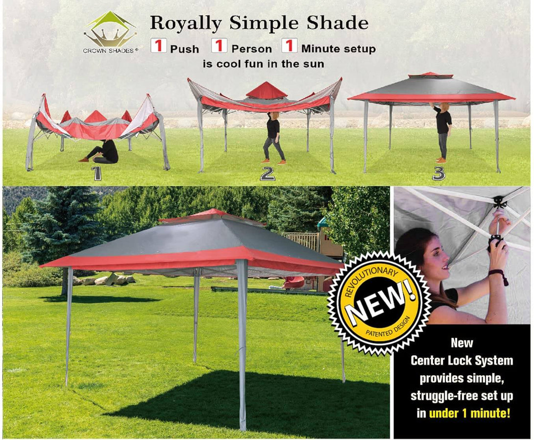 Tente auvent gazebo pop-up 13x13 - Abri extérieur pour patio et jardin