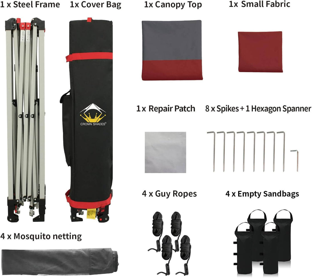 Tente auvent gazebo pop-up 13x13 - Abri extérieur pour patio et jardin