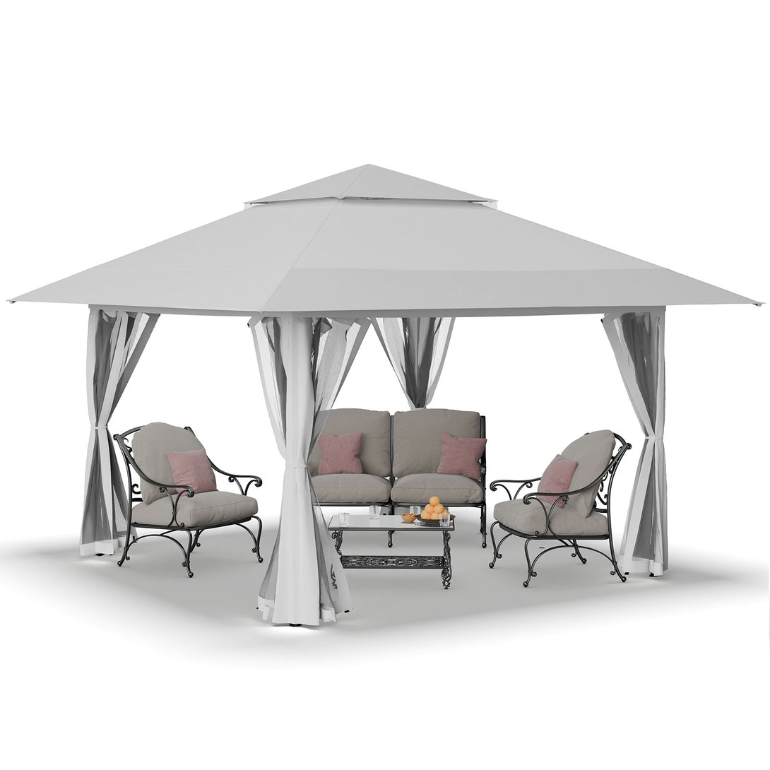 Tente auvent gazebo pop-up 13x13 - Abri extérieur pour patio et jardin