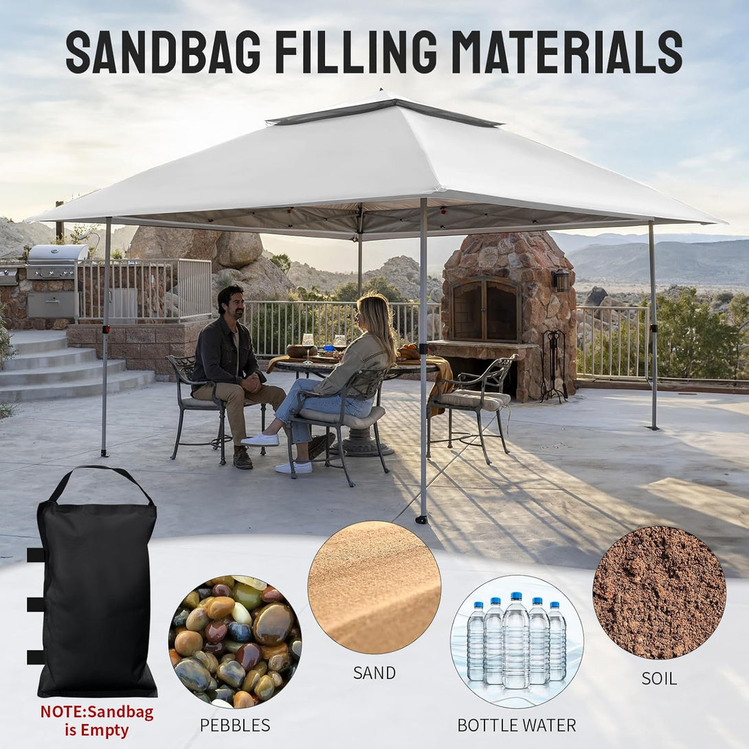 Tente auvent gazebo pop-up 13x13 - Abri extérieur pour patio et jardin