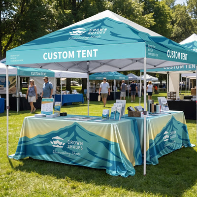 Custom Printed Table Throw - Open Back (3 Sided)
