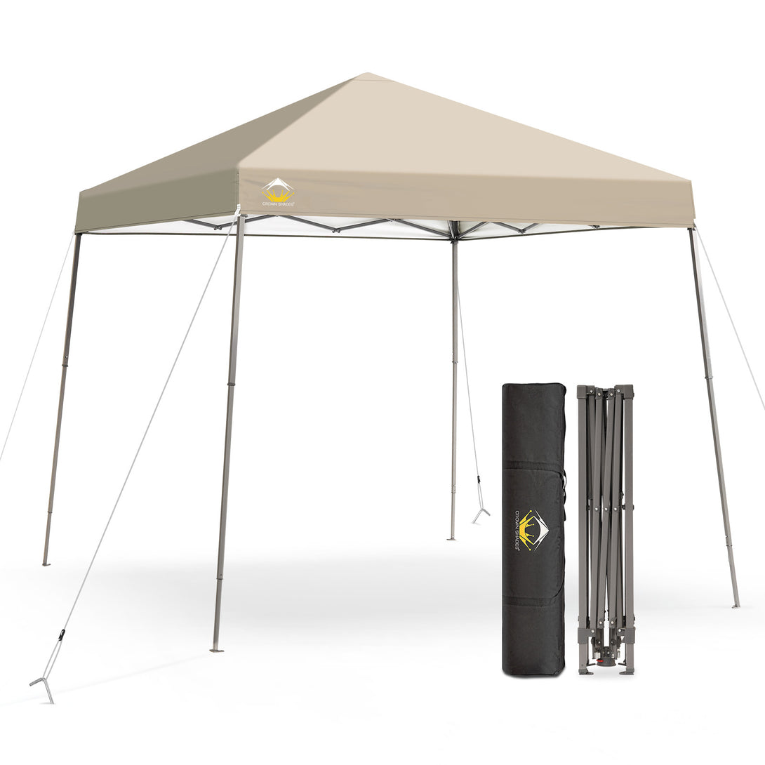 Tente de plage pop-up avec toit incliné et pieds 8x8
