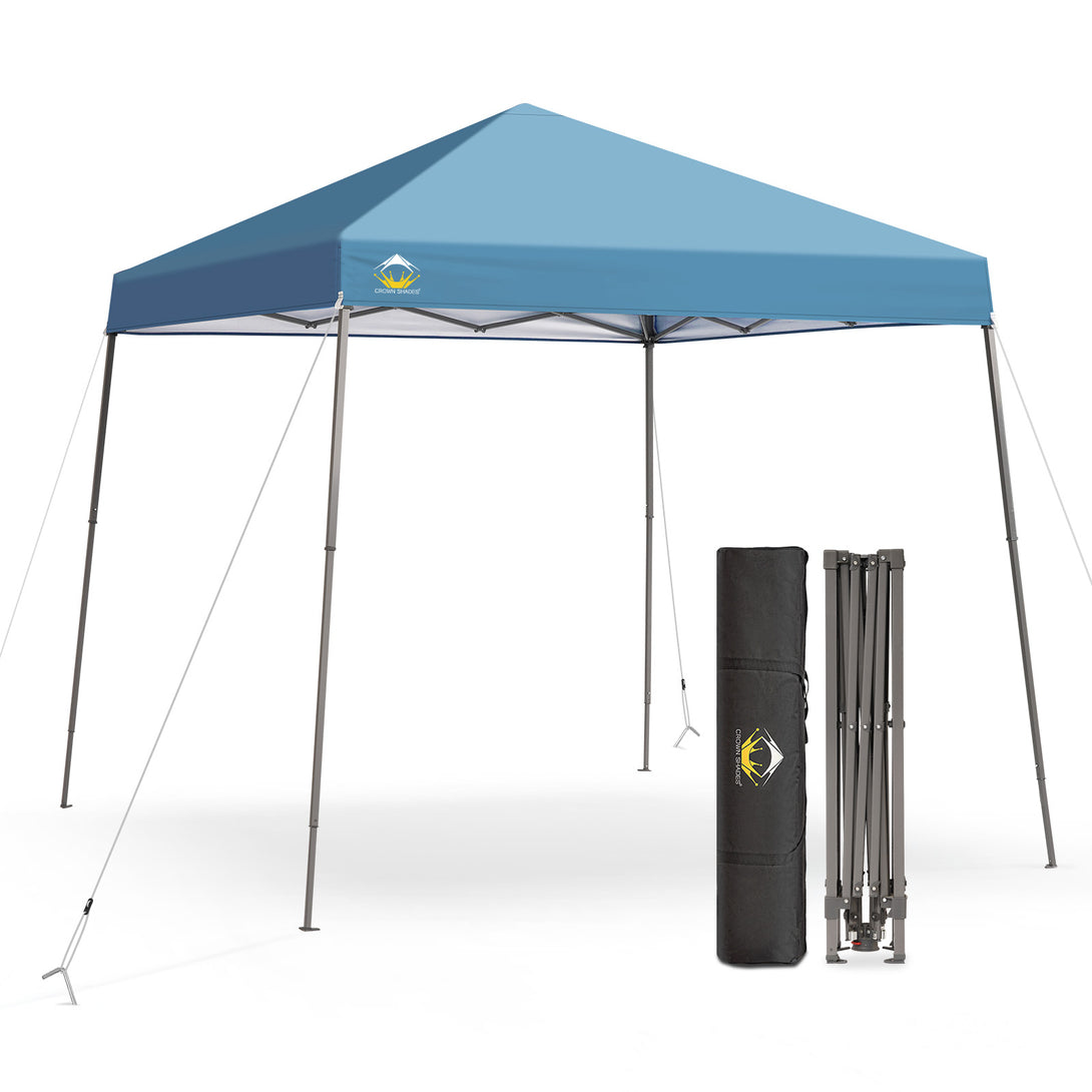 Tente de plage pop-up avec toit incliné et pieds 8x8
