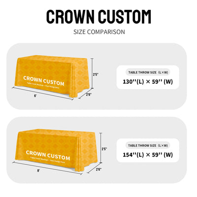 Custom Printed Table Throw - Open Back (3 Sided)