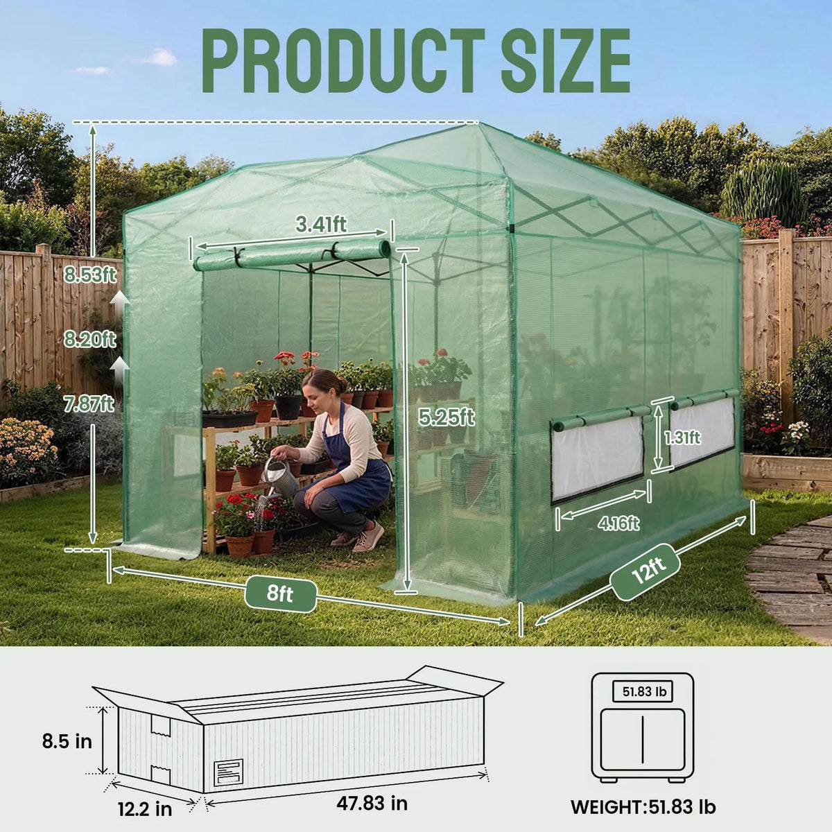 Insta-Grow 12'x8' Pop-Up Greenhouse