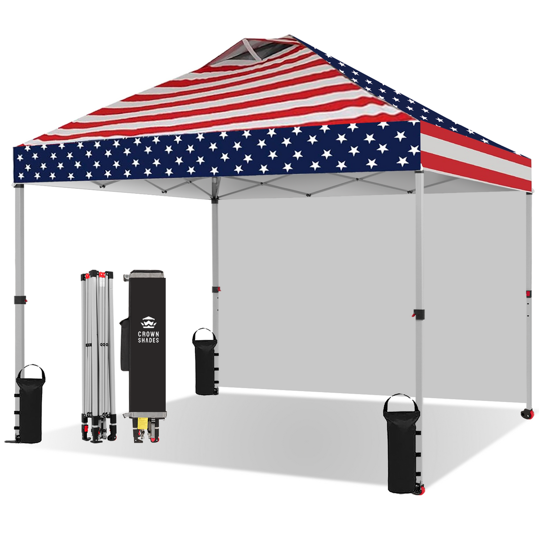 Tente pliante CenterLOK® 10x10 avec 1 paroi latérale