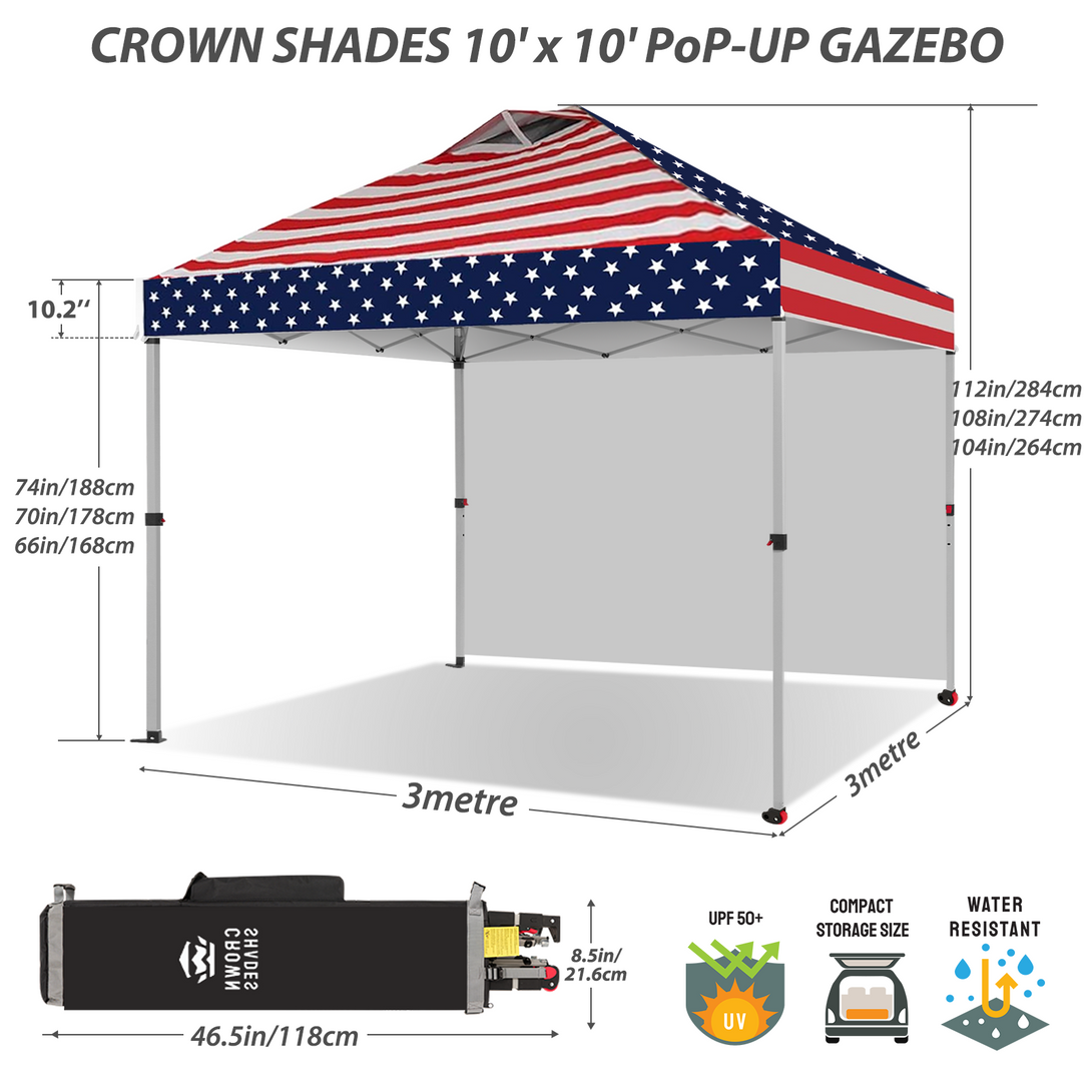 Tente pliante CenterLOK® 10x10 avec 1 paroi latérale