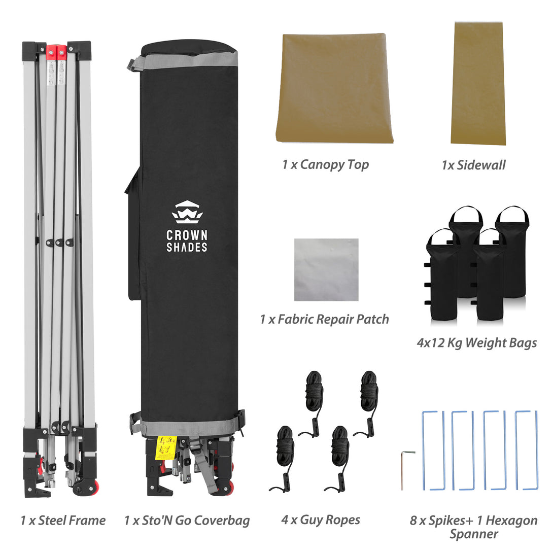 Tente pliante CenterLOK® 10x10 avec 1 paroi latérale