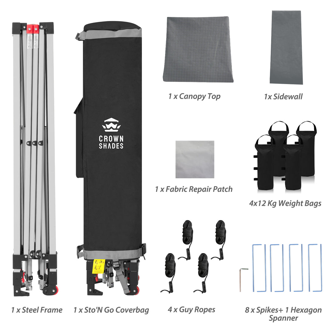 Tente pliante CenterLOK® 10x10 avec 1 paroi latérale