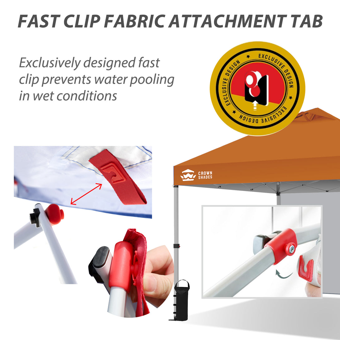 Tente pliante CenterLOK® 10x10 avec 1 paroi latérale