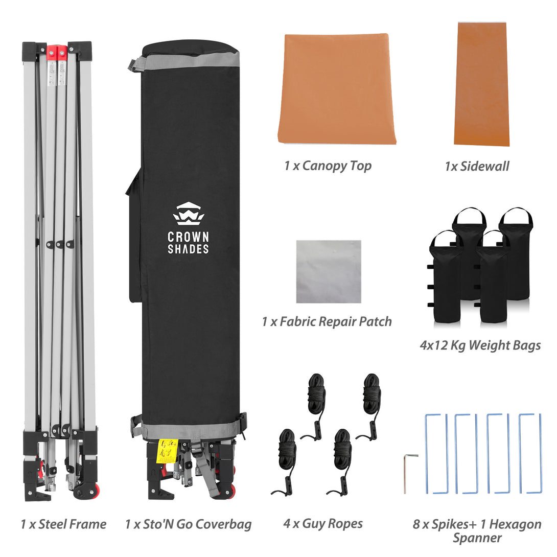Tente pliante CenterLOK® 10x10 avec 1 paroi latérale