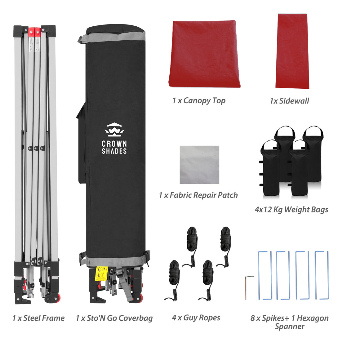 Tente pliante CenterLOK® 10x10 avec 1 paroi latérale