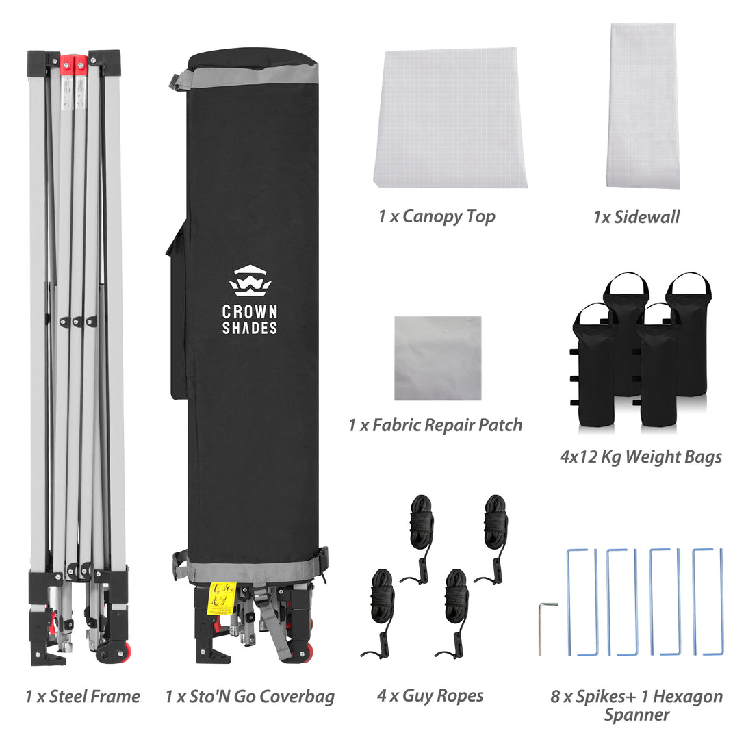 Tente pliante CenterLOK® 10x10 avec 1 paroi latérale