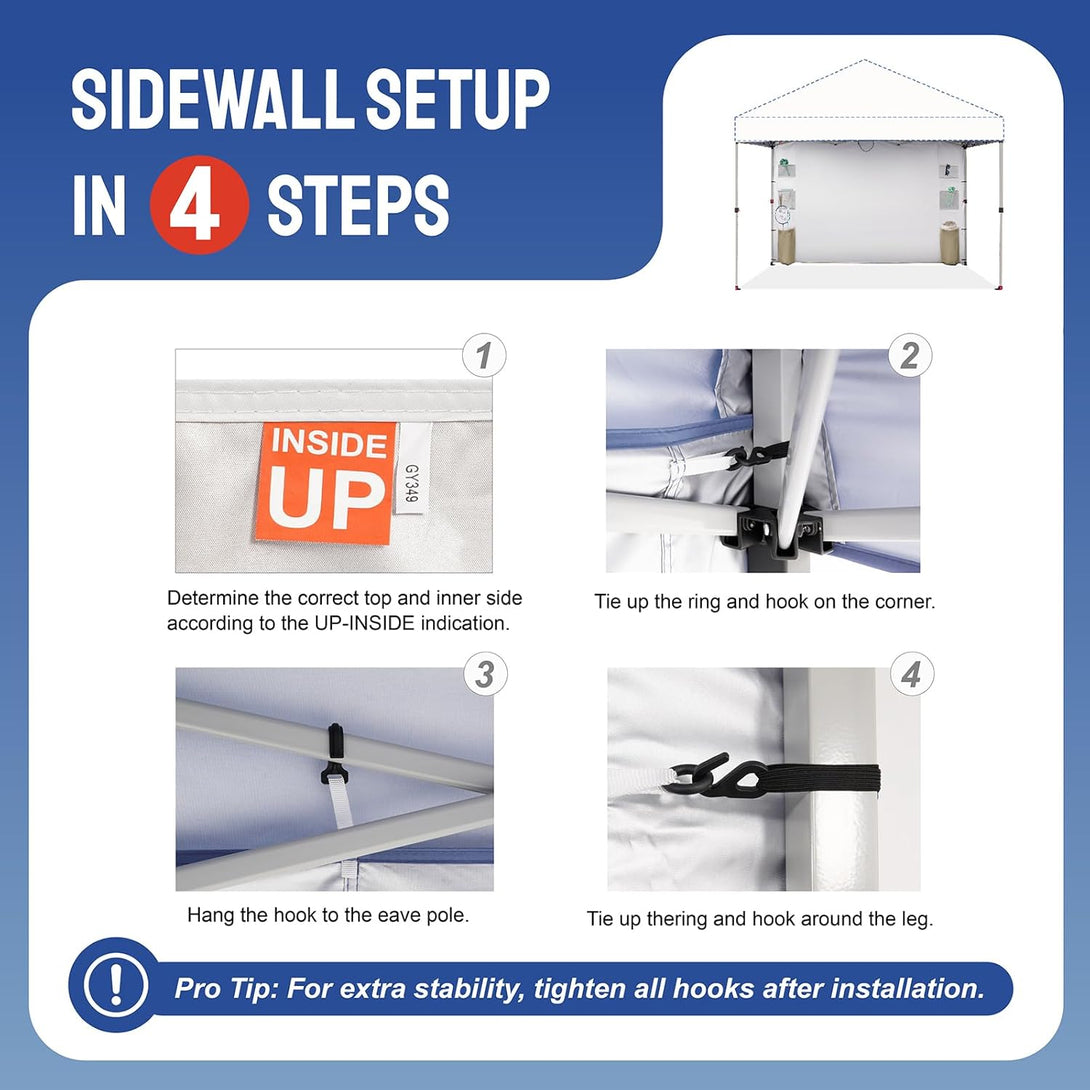 10x10 Accessory Sidewall with 6 Pockets
