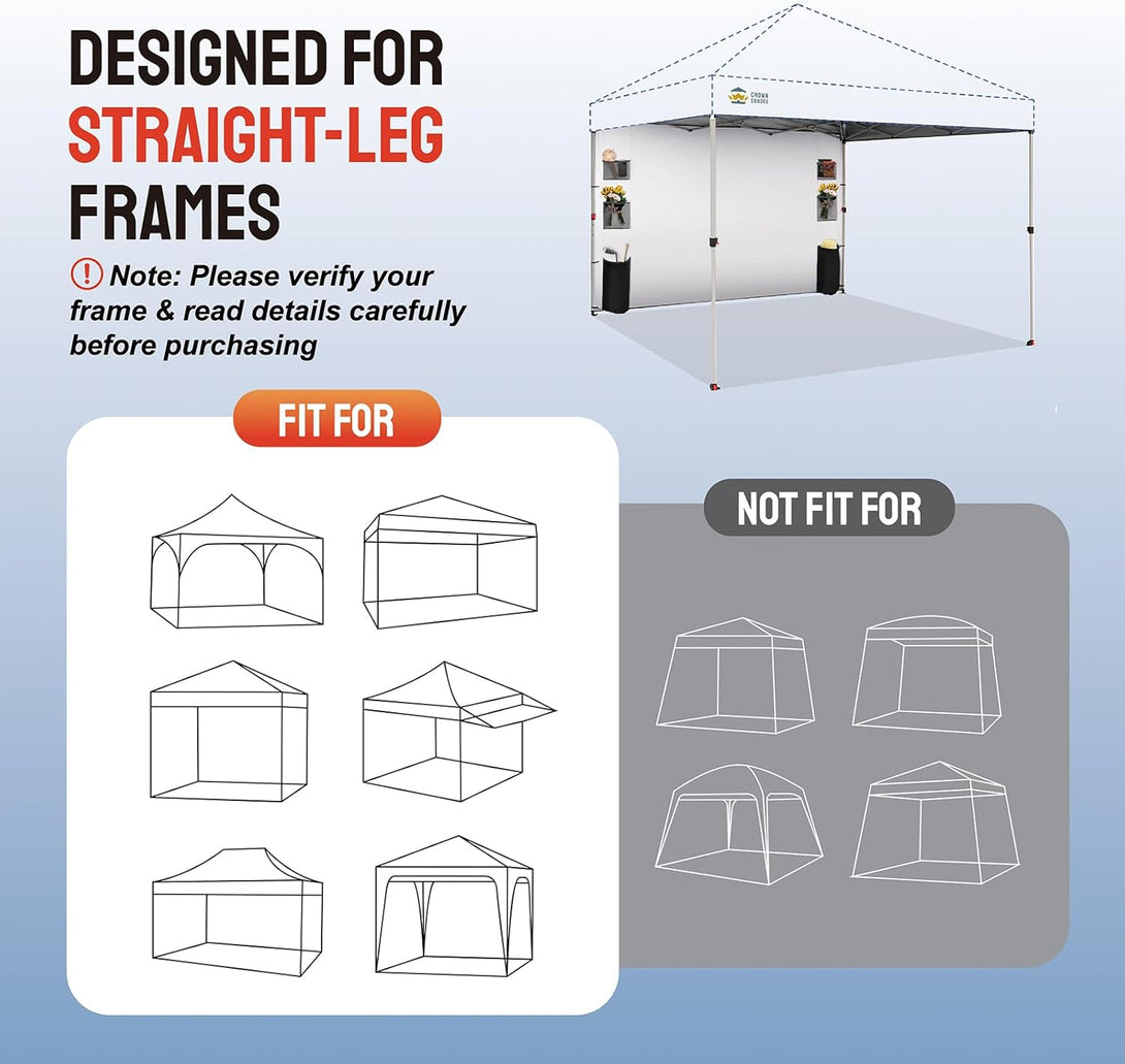10x10 Accessory Sidewall with 6 Pockets