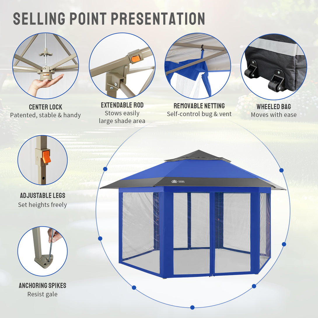 12x12 Pop Up Gazebo with Mosquito Nettings