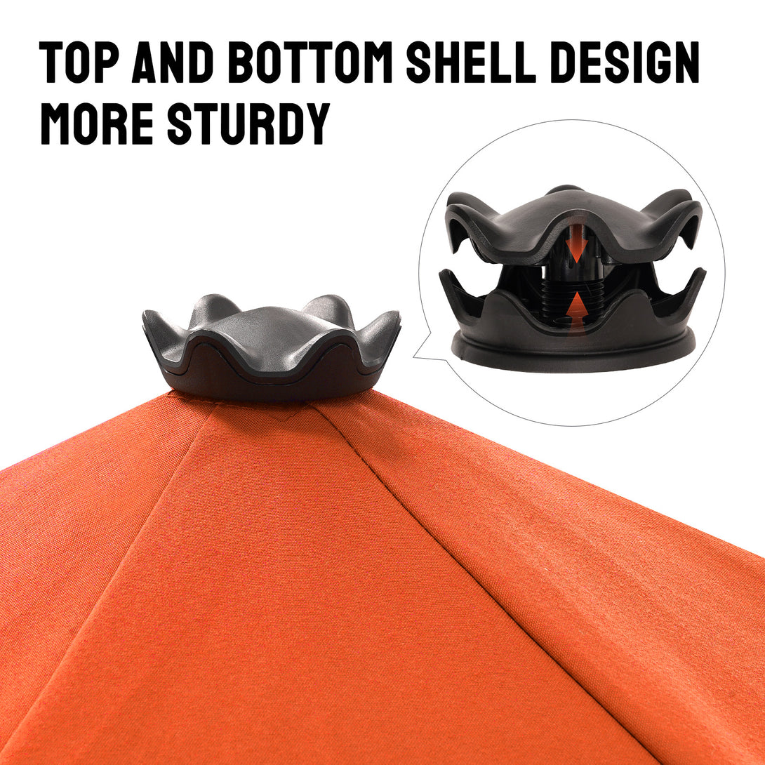 9 Ft Auto-Tilt Patio Umbrella - Patented 45° Edge Connection with Olefin Fabric