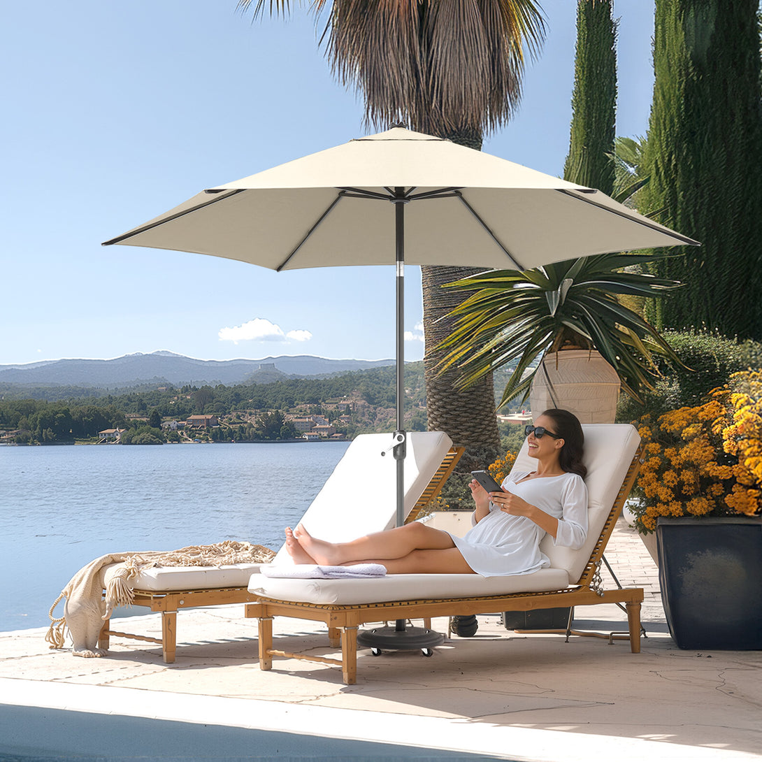 9 Ft Windproof Patio Umbrella – 30° Push Button Tilt with Durable Polyester