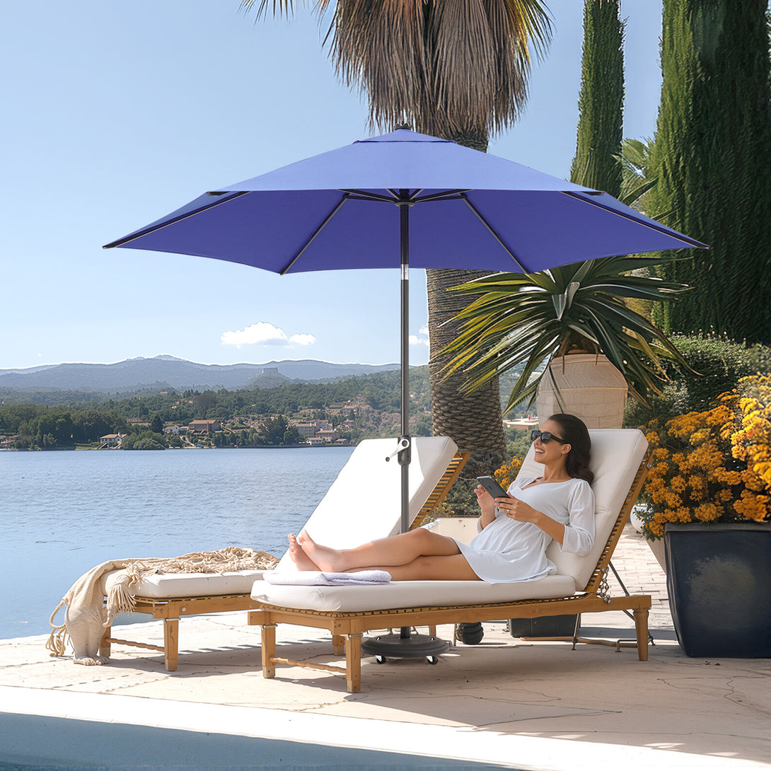 9 Ft Windproof Patio Umbrella – 30° Push Button Tilt with Durable Polyester