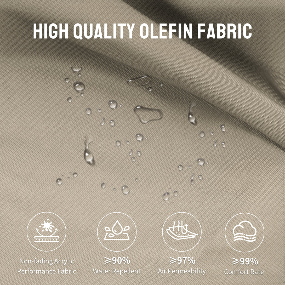GEMINI Original Twin-Arm Umbrella – 90° Pivoting Hinge Valance, Auto Tilt, Slide-In Attachment Olefin Fabric