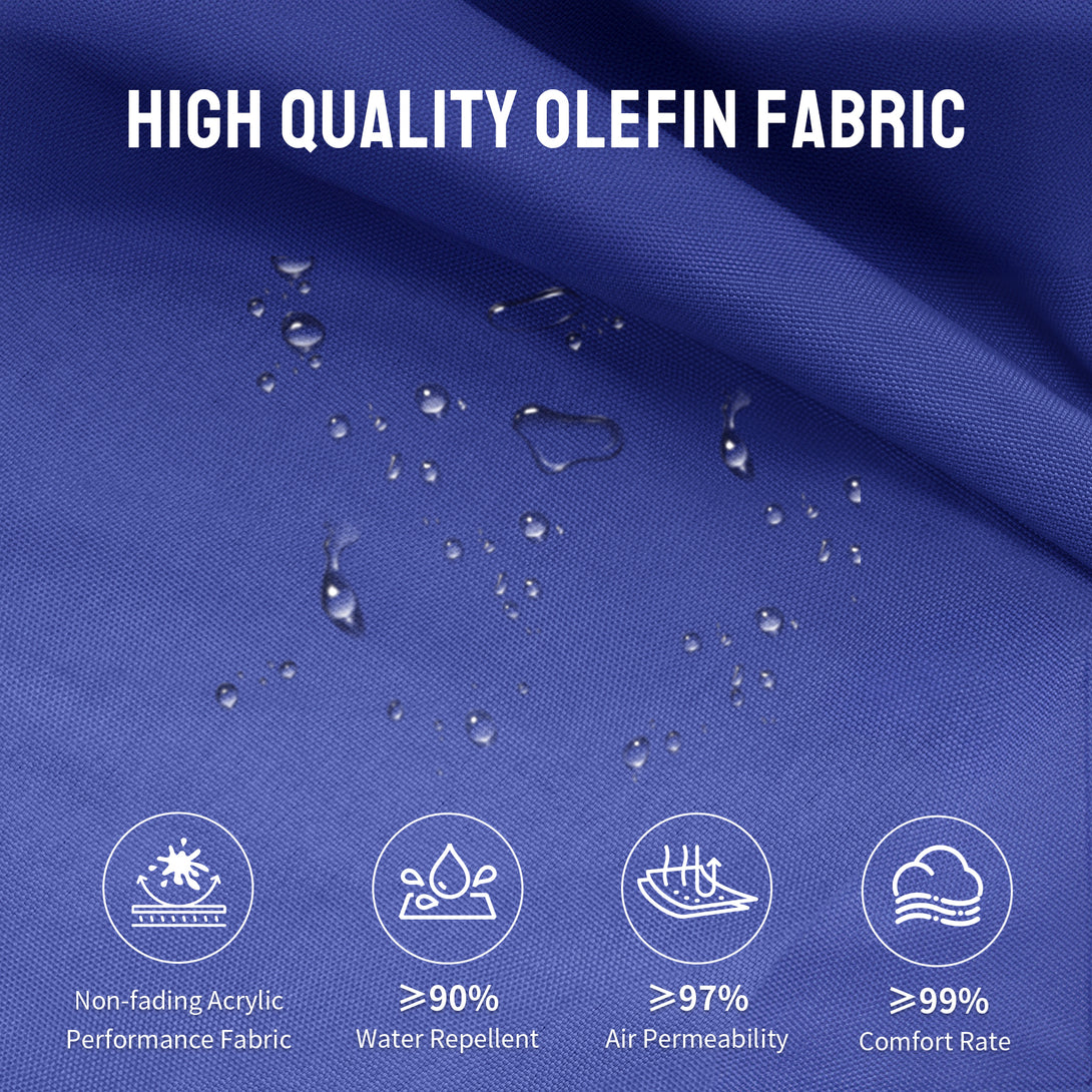 GEMINI Original Twin-Arm Umbrella – 90° Pivoting Hinge Valance, Auto Tilt, Slide-In Attachment Olefin Fabric