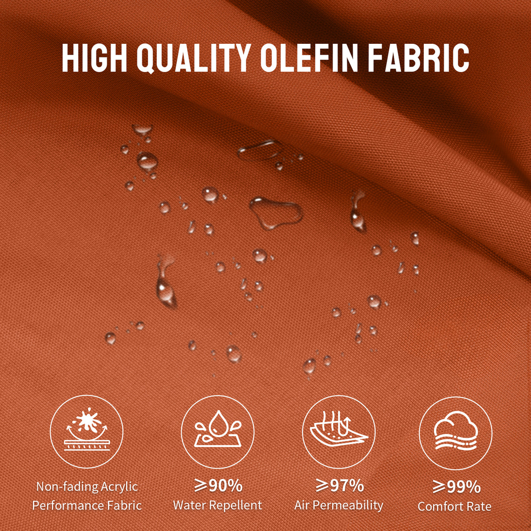 GEMINI Original Twin-Arm Umbrella – 90° Pivoting Hinge Valance, Auto Tilt, Slide-In Attachment Olefin Fabric